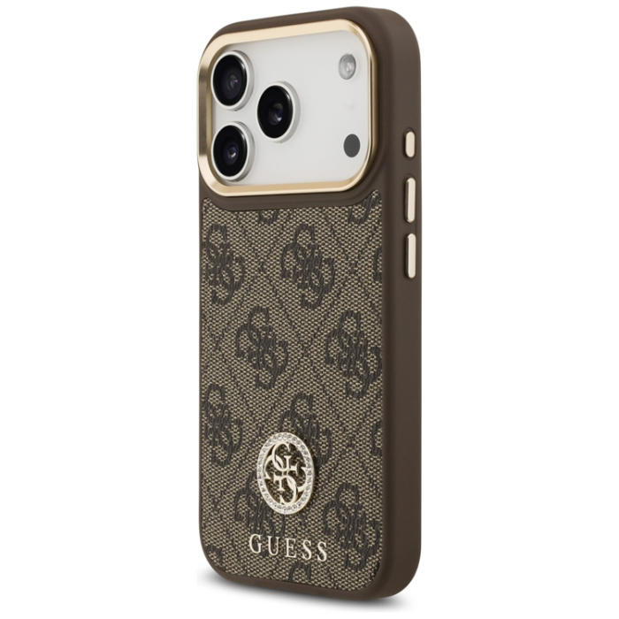 Guess - Guess iPhone 17 Pro Mobilskal Magsafe Strass Logo - Brun