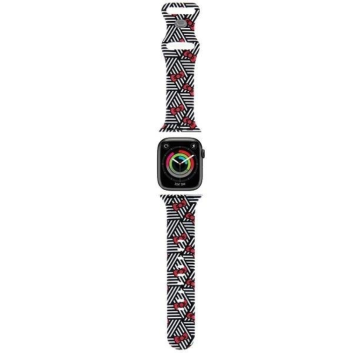 Hello Kitty - Hello Kitty Apple Watch (38/40/41mm) Armband Bows & Stripes - Svart