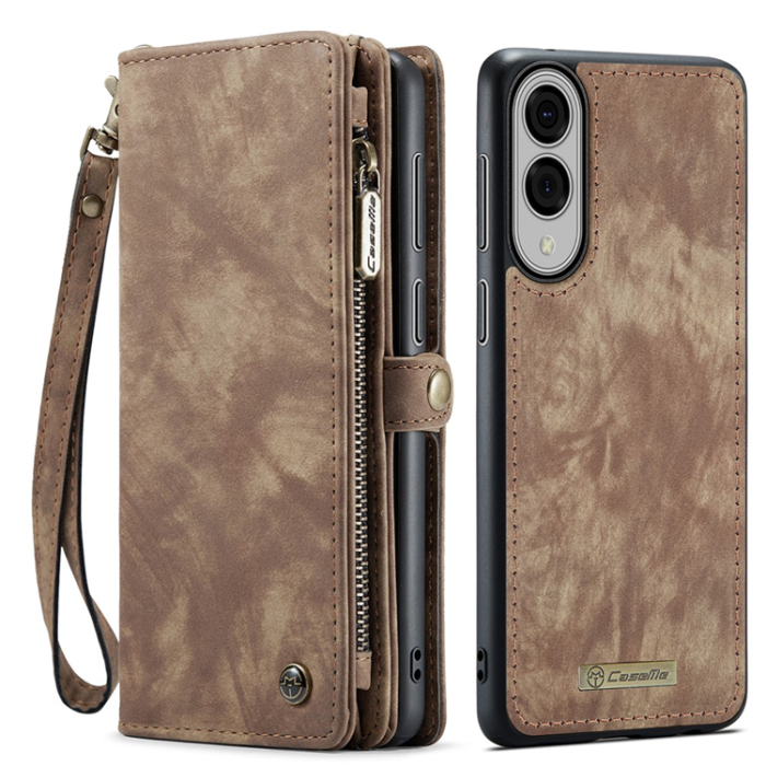Caseme - CASEME Galaxy S25 Edge Plånboksfodral Med Rem - Brun