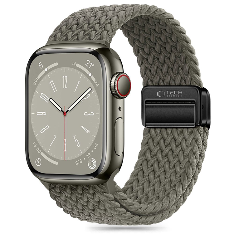 Tech-Protect Apple Watch (44/45/46/49 mm) Armband NylonMag - Olive Grå | 5123 | AlltMobil