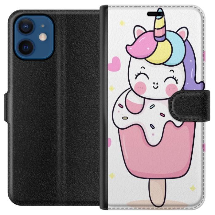 iSecrets - Plånboksfodral till Apple iPhone 12 med Glad enhörning