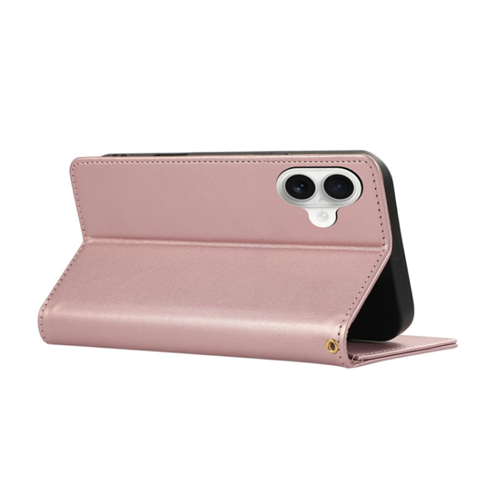 A-One Brand - iPhone 17 Plånboksfodral RFID Rhombus Läder - Roséguld