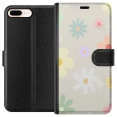 Gustaf - Pl&aring;nboksfodral till Apple iPhone 8 Plus med fejdande blommor