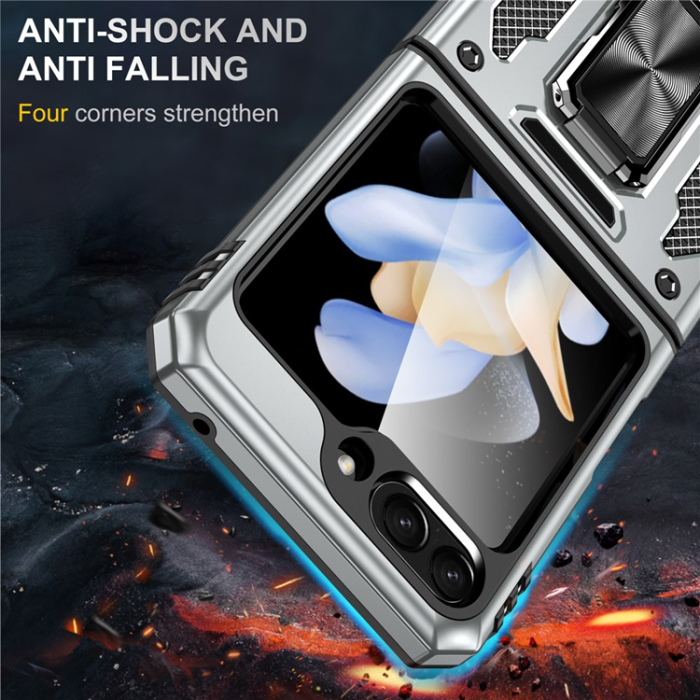 A-One Brand - Galaxy Z Flip7 FE/Z Flip6 Mobilskal Armor Kickstand - Grå