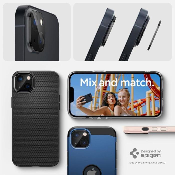 UTGATT1 - Spigen [2-Pack] iPhone 14/14 Plus KameraLinsskydd i Härdat Glas - Svart