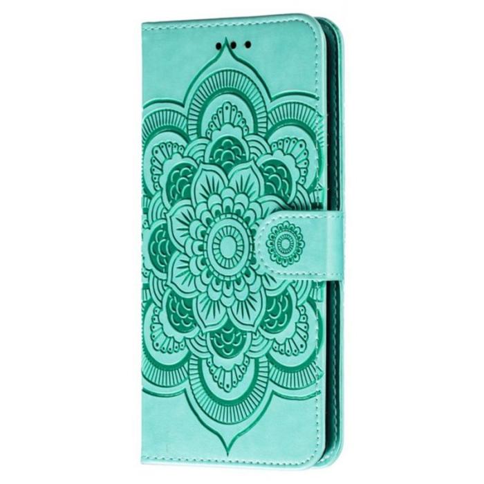 OEM - Samsung Galaxy A37 Plånboksfodral Konstläder Mandala - Grön