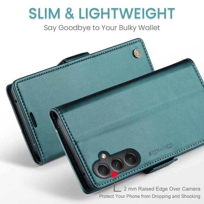Caseme - CASEME Plånboksfodral Konstläder för Samsung Galaxy A34 5G - Grön
