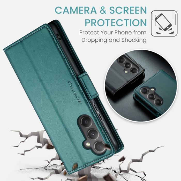 Caseme - CASEME Plånboksfodral Konstläder för Samsung Galaxy A34 5G - Grön