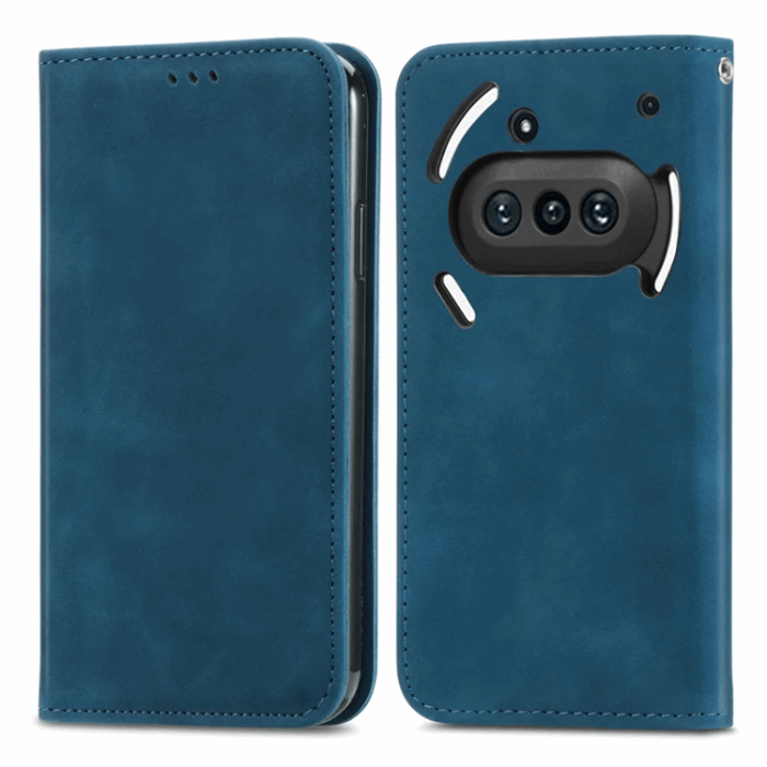 A-One Brand - Nothing Phone 3a Plånboksfodral Läder Magnetiskt - Mörkblå