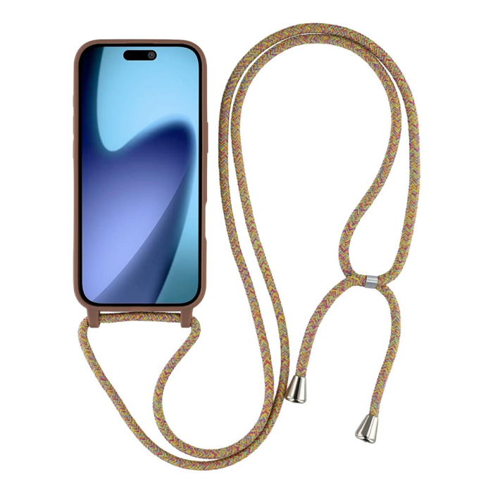 A-One Brand - iPhone 17 Air Mobilskal TPU Shockproof med Lanyard - Brun