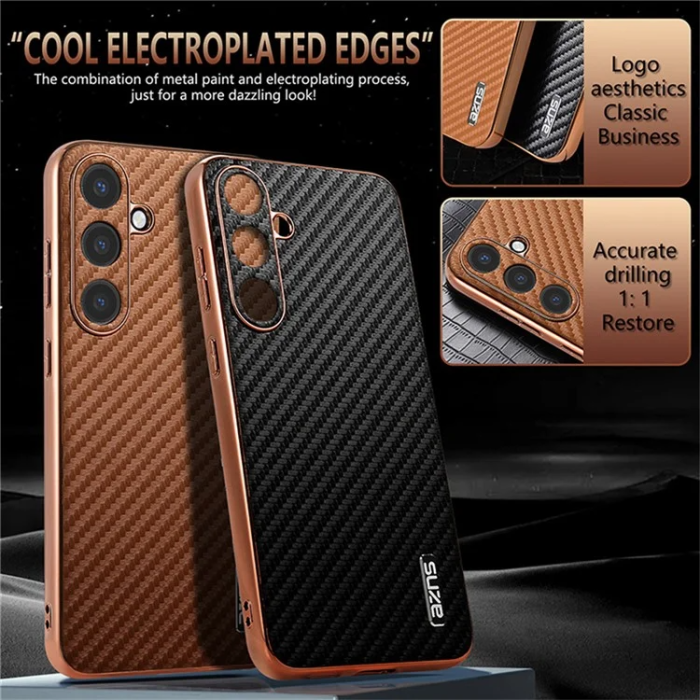 AZNS - AZNS Samsung Galaxy S24+ Fodral PU+TPU - Elektroplätering - Grön