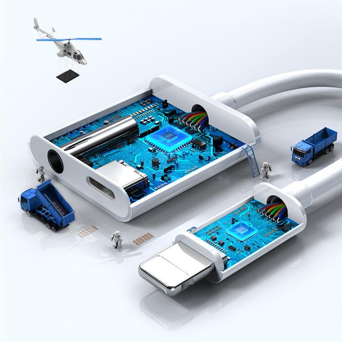 UTGATT - Joyroom Universal Lightning Adapter 3.5 mm minijack - Vit