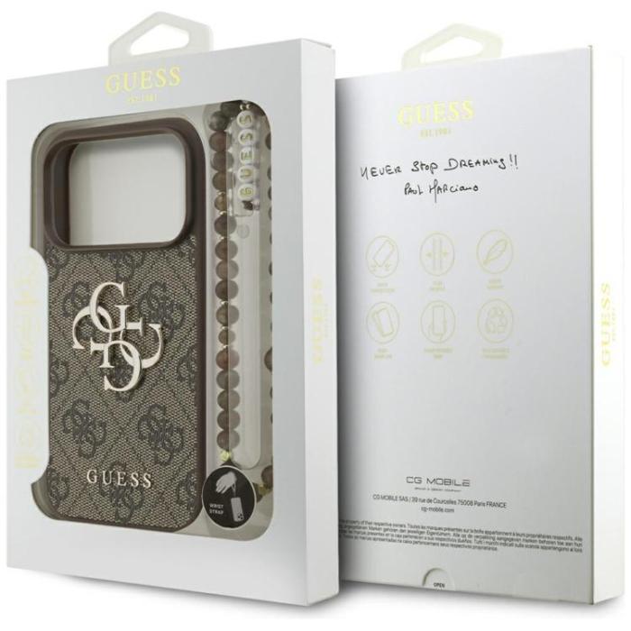 Guess - Guess iPhone 17 Pro Mobilskal 4G Strap 4G Classic Logo - Brun