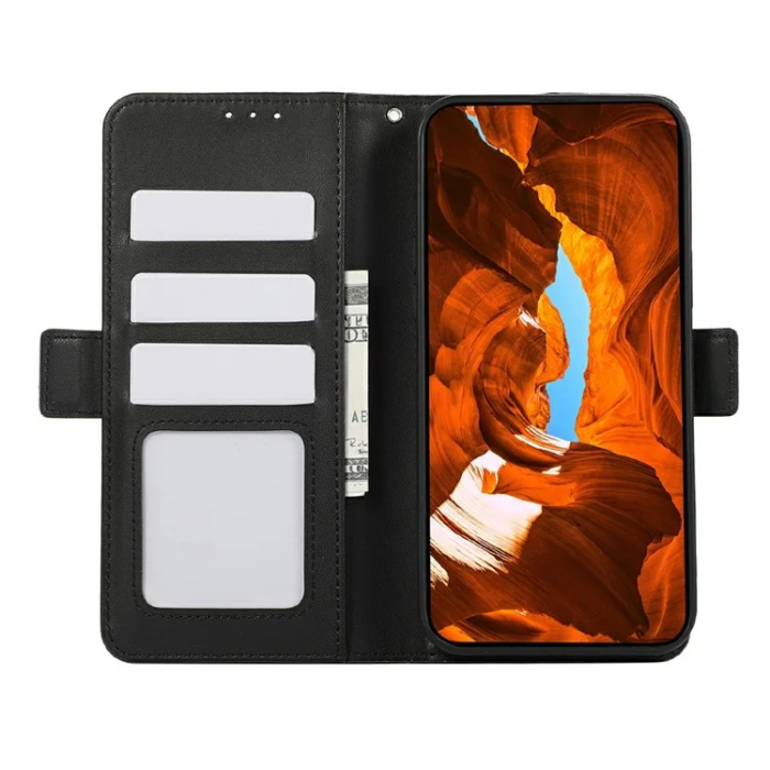 ABEEL - ABEEL iPhone 17 Pro Max Plånboksfodral Läder RFID Skydd - Svart