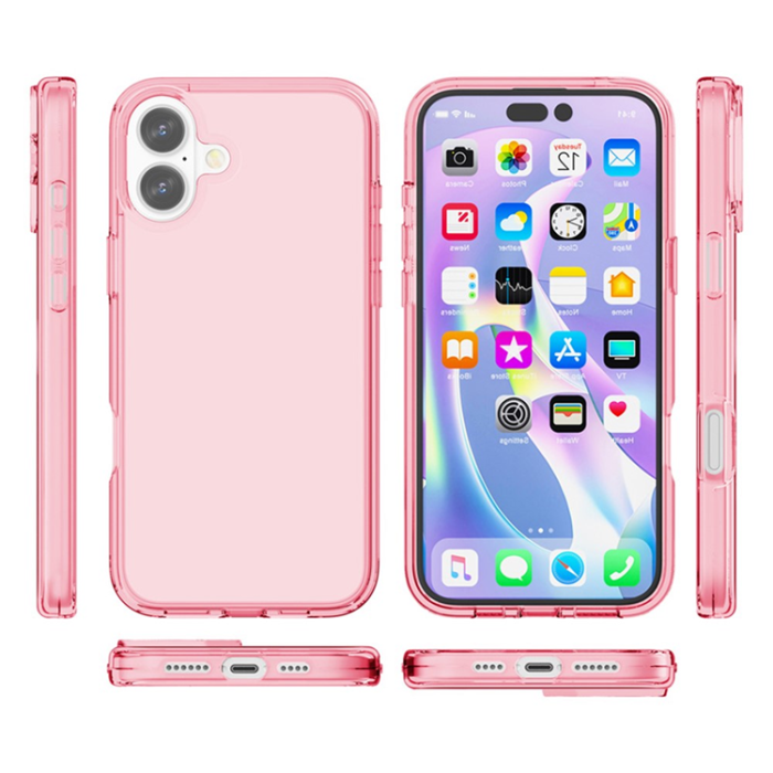 AMORUS - AMORUS iPhone 17 Mobilskal Shockproof - Clear Rosa