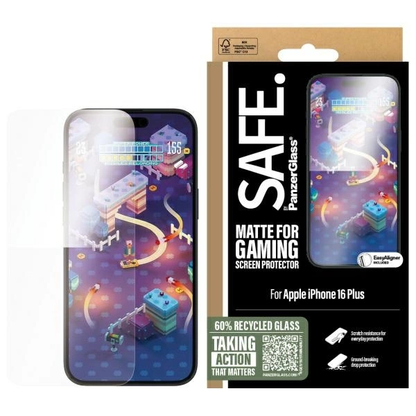 SAFE by PanzerGlass iPhone 16 Plus Plastfilm Skärmskydd Gaming | 5468 | AlltMobil