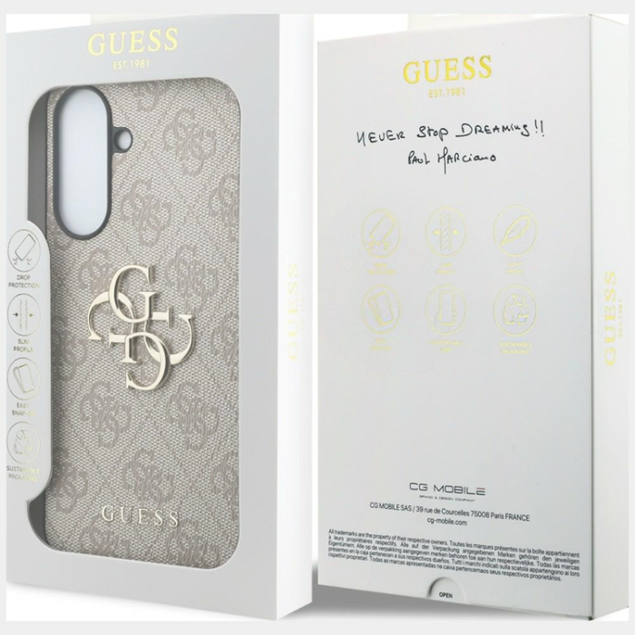 Guess - Guess Mobilskal För Galaxy A37 5G Läder 4G Metal Logo - Rosa