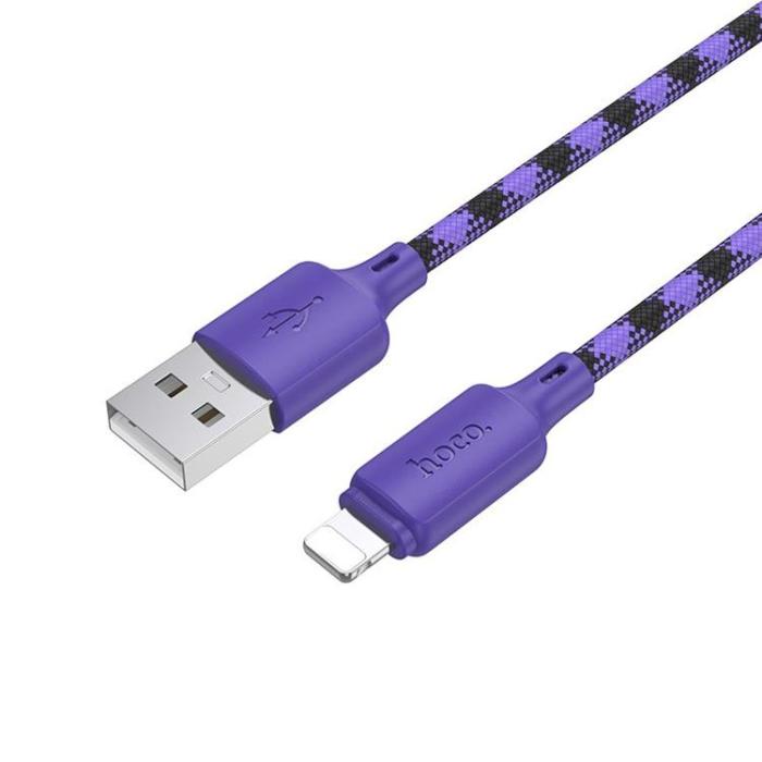 Hoco - HOCO USB-A till Lightning Kabel 2.4A 1m Nylon X116 - Gradient Lila