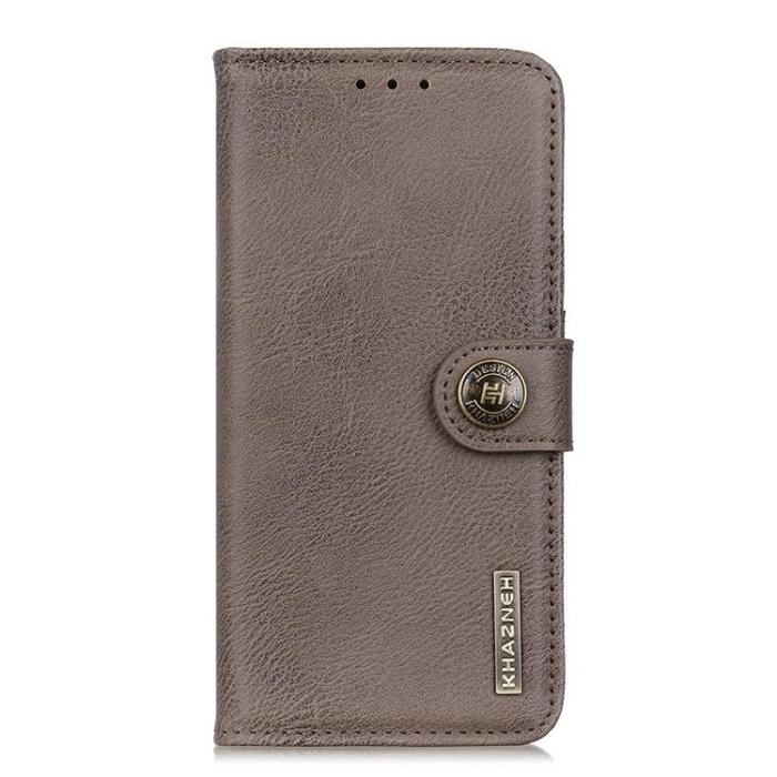 KHAZNEH - KHAZNEH Textured PU Läder Plånboksfodral Xiaomi 12 Pro - Grå