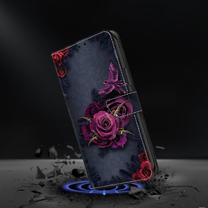 OEM - Samsung Galaxy S26 Plånboksfodral Konstläder Flip Ställ Lila Blommor