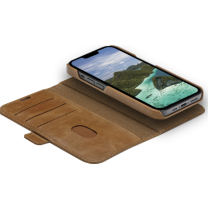UTGATT1 - Dbramante iPhone 14 Plånboksfodral Lynge - Tan