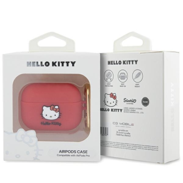 Hello Kitty - Hello Kitty AirPods Pro Skal Silikon Kitty Head - Röd
