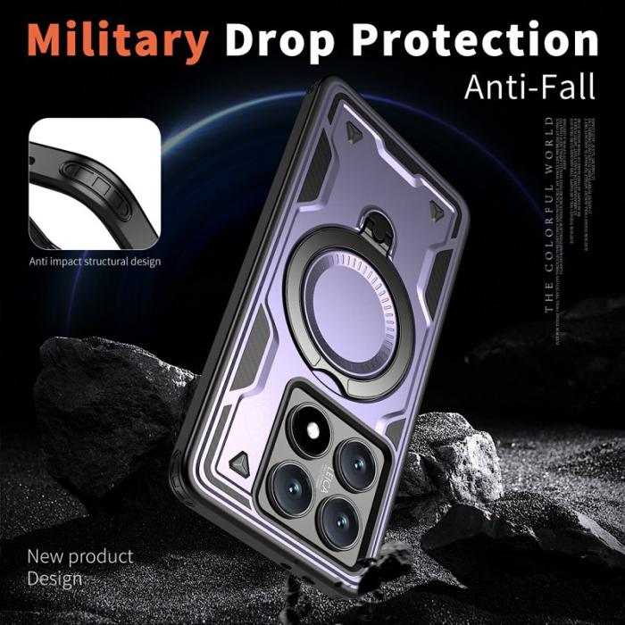 N/A - Mobilskal till Xiaomi 14T Militärt Skydd PC+TPU Med Ställ - Lila