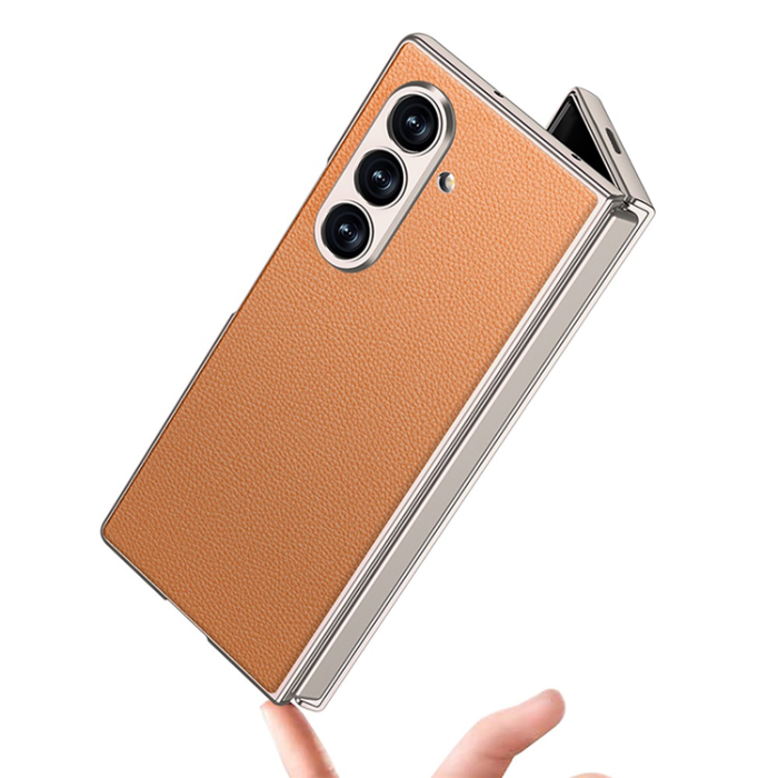 GKK - GKK Galaxy Z Fold 7 Mobilskal Skin Touch Med Härdat Glas - Grå