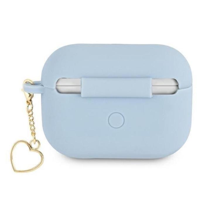 Guess - Guess Silicone Heart Charm Collection Skal Airpods Pro - Blå