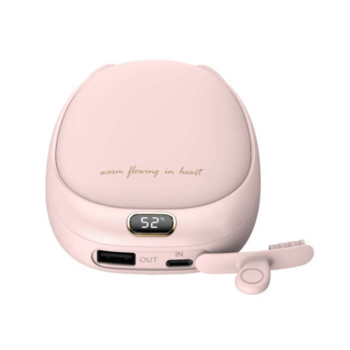 OEM - 2in1 Powerbank 10000mAh med Handvärmare och temperaturkontroll - Rosa