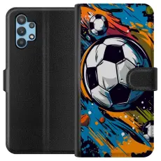 Gustaf - Pl&aring;nboksfodral till Samsung Galaxy A32 5G med Fotbollar