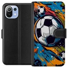 Gustaf - Pl&aring;nboksfodral till Xiaomi Mi 11 Lite med Fotbollar