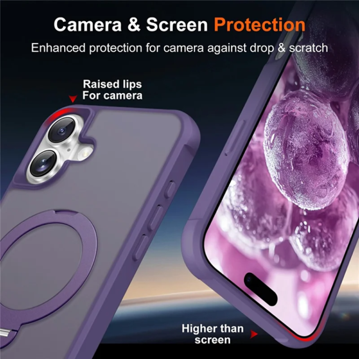 A-One Brand - iPhone 17 Mobilskal MagSafe Kickstand TPU + PC - Lila