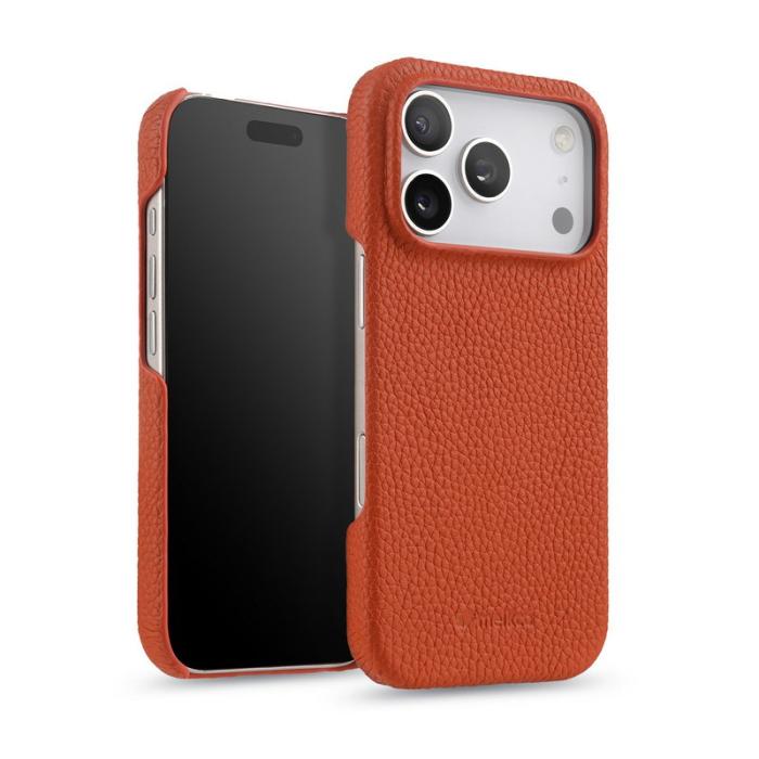 Melkco - MELKCO Mobilskal till iPhone 17 Pro Max Äkta Läder PC Orange