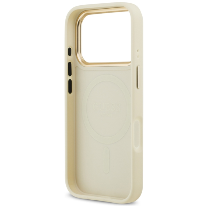 Guess - Guess iPhone 17 Pro Mobilskal Magsafe Peony Hot Stamp - Beige