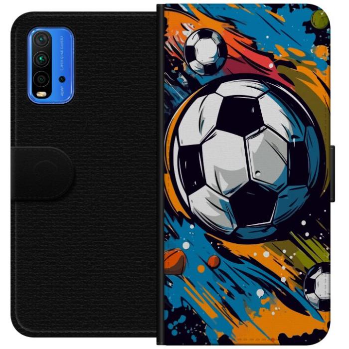 iSecrets - Plånboksfodral till Xiaomi Redmi Note 9 4G med Fotbollar