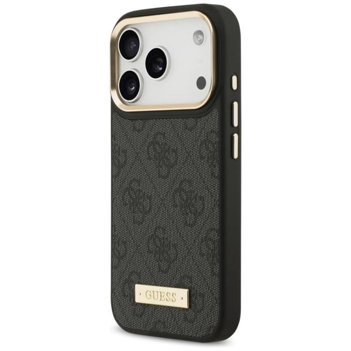 Guess - Guess iPhone 17 Pro Mobilskal MagSafe 4G Logo Plate - Svart