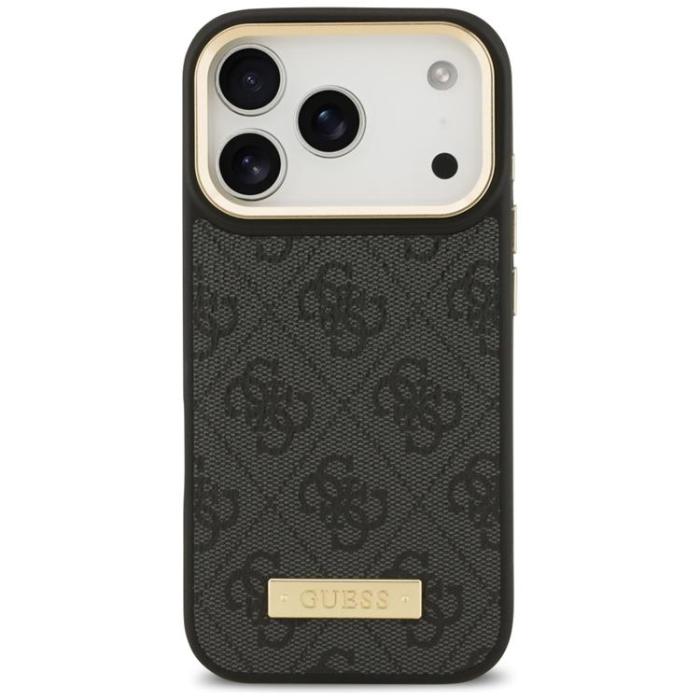 Guess - Guess iPhone 17 Pro Mobilskal MagSafe 4G Logo Plate - Svart
