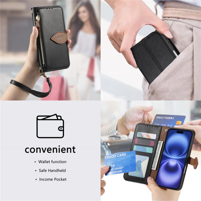 A-One Brand - iPhone Air Plånboksfodral Leaf Magnetiskt Spänne Konstläder