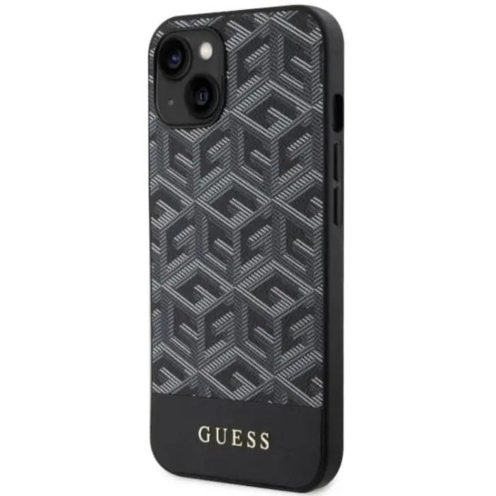 Guess - Guess iPhone 14 Mobilskal MagSafe GCube Stripes - Svart