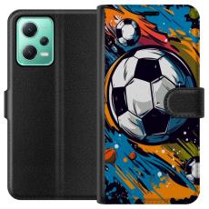 iSecrets - Pl&aring;nboksfodral till Xiaomi Redmi Note 12 med Fotbollar
