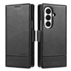 AZNS - AZNS Galaxy Z Fold 7 Plånboksfodral Cowhide Läder - Svart