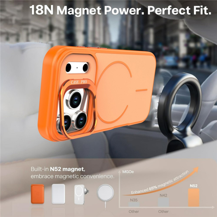 A-One Brand - iPhone 17 Pro Mobilskal MagSafe Skin-Touch Kickstand