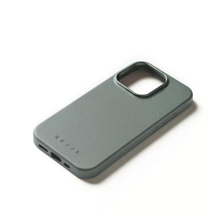 Mujjo - Mujjo iPhone 16 Pro Mobilskal MagSafe Läder - Grön Rök