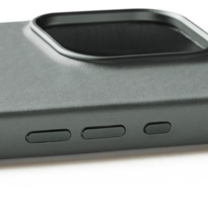 Mujjo - Mujjo iPhone 16 Pro Mobilskal MagSafe Läder - Grön Rök