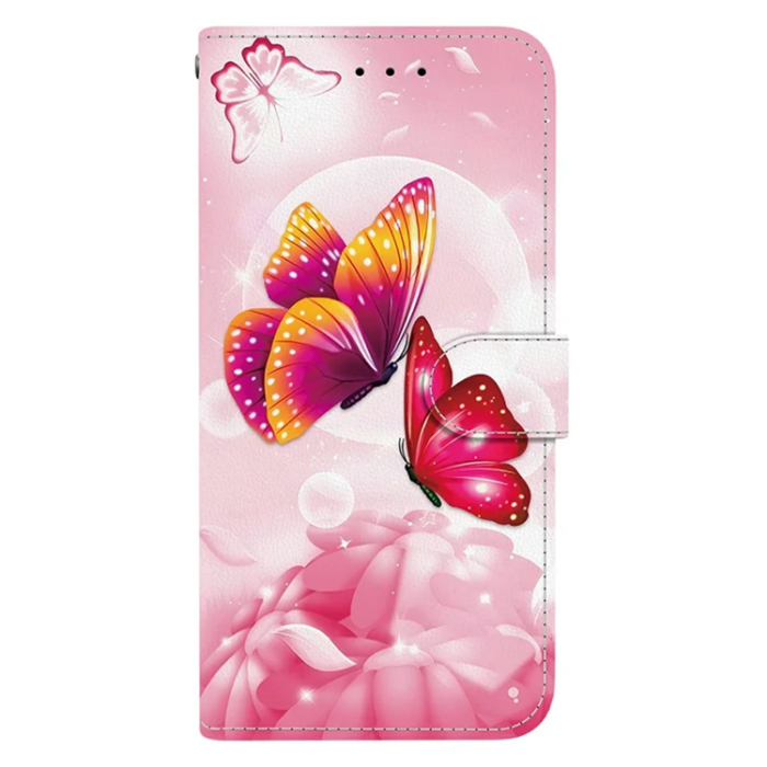 A-One Brand - iPhone 17 Pro Max Plånboksfodral Med Lanyard - Rosa Butterfly