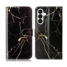 OEM - Pl&aring;nboksfodral f&ouml;r Samsung Galaxy S26 Flip Konstl&auml;der - Svart Guld Marmor