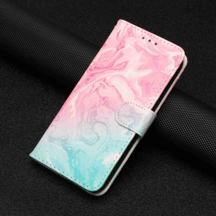 OEM - Plånboksfodral för Samsung Galaxy S26 Flip Konstläder - Rosa Grön Marmor