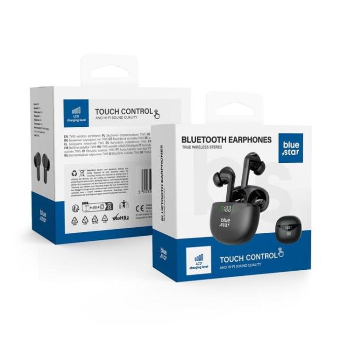 Blue Star - Blue Star Trådlösa In-Ear Hörlurar TWS T60 - Svart