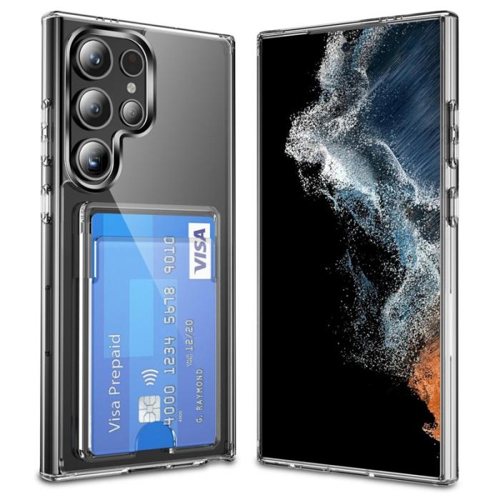 OEM - Mobilskal för Samsung Galaxy S26 Ultra Plast + Akryl med kortfack - Transparent